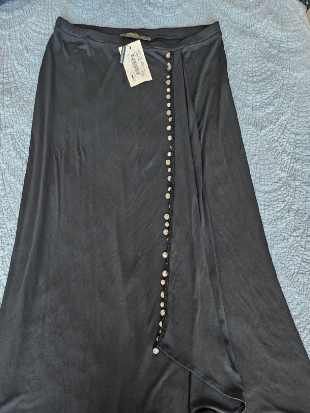 NWT GORGEOUS Marina Rinaldi Faux Wrap Jersey Skirt XL with Shell details